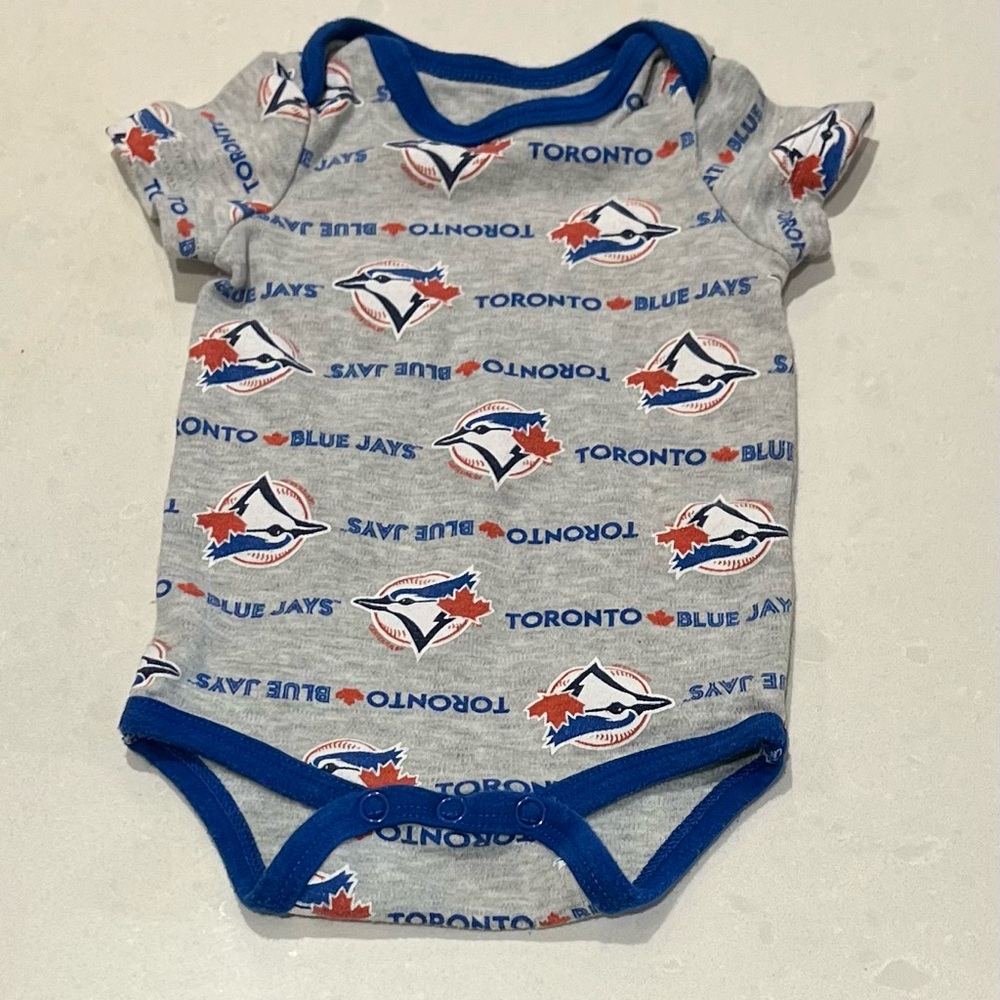 Toronto Blue Jays Gray and Blue Baby Onesie 3m